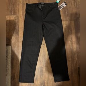 NWT Liverpool Knit Slim Madonna Pants, Gray/black, herringbone pattern, 12/31